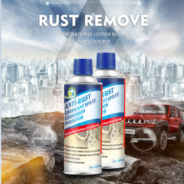 Car care prodcut 450l anti rust lubricant metal rust removal spray for cars 
