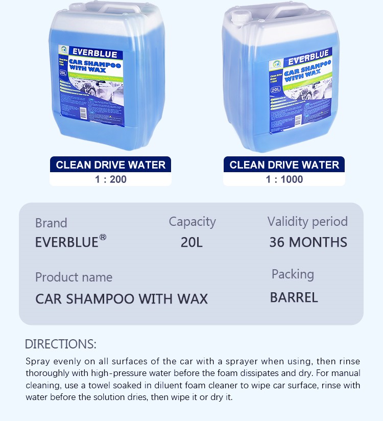 EverBlue car shampoo washing wax