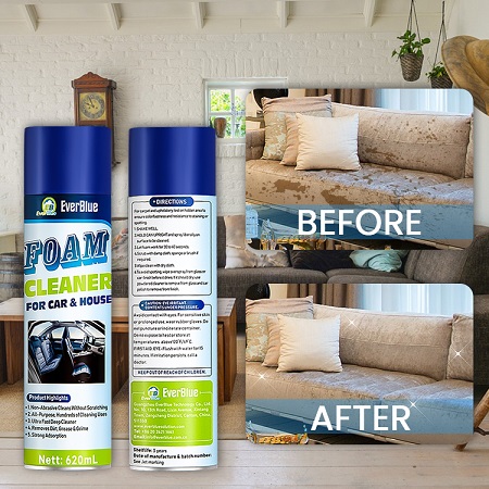 EverBlue's multipurpose foam cleaner spray