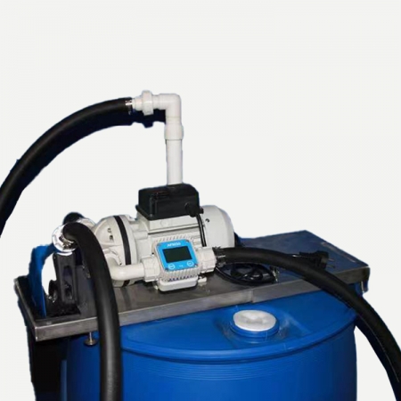 Portable transfer filling pump kits with filling nozzle flowmeter for 200L blue drum 